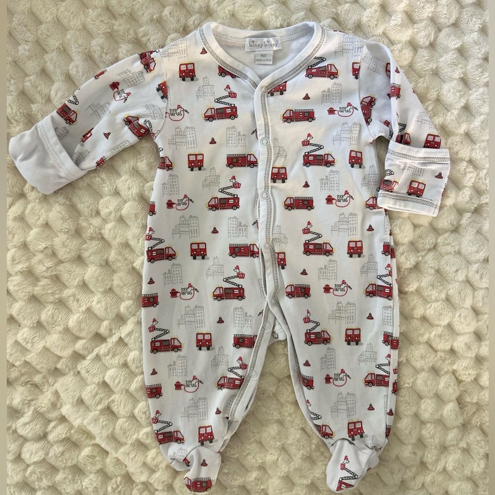 Kissy Kissy Red Fire Truck Footie